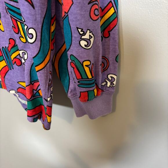 90s Dimitris In The House Abstract Polo Shirt Graphic Cotton Top | Bright Spring - Picture 5 of 8